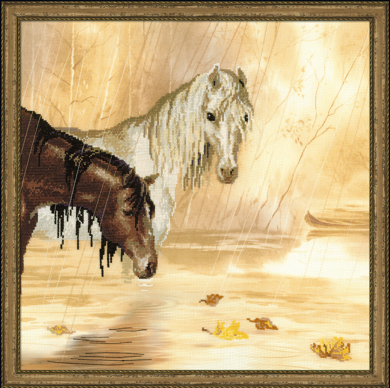 лошадь под дождем фото