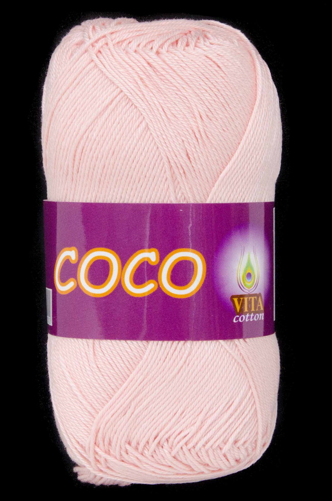 Пряжа Vita Coco (4319 - алый). Пряжа Coco 4670.